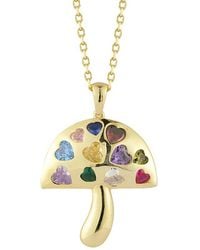 Sphera Milano - 14k Over Silver Cz Mushroom Pendant Necklace - Lyst