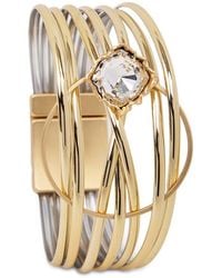 Saachi - Halo Statement Leather Bracelet - Lyst