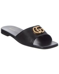 Gucci - Double G Leather Sandal - Lyst