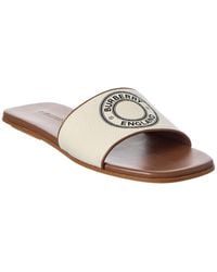 Burberry - Canvas & Leather Sandal - Lyst