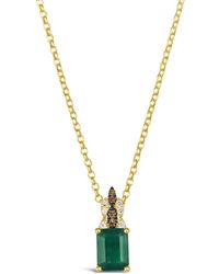 Le Vian - Le Vian Costa Smeralda Emeralds 14k 1.28 Ct. Tw. Diamond & Emerald Pendant Necklace - Lyst