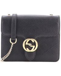 Gucci - Leather Interlocking Shoulder Bag Small (Authentic Pre-Loved) - Lyst
