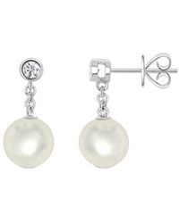 Sabrina Designs - 14k 0.17 Ct. Tw. Diamond & Pearl Dangle Earrings - Lyst