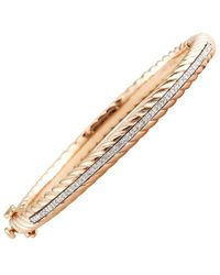 Diamond Select Cuts - Stainless Steel 0.10 Ct. Tw. Diamond Bangle Bracelet - Lyst