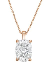 Diana M. Jewels - Diana M. 14K Rose 3.00 Ct. Tw. Lab-Grown Diamond Solitaire Pendant - Lyst