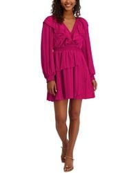 Kensie - Satin Striped Chiffon Mini Dress - Lyst