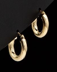 Italian Gold - 14k Textured Hoops - Lyst