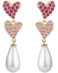 Eye Candy LA - Luxe Collection Cz Mini Heart Earrings - Lyst