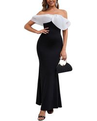 VIBI - Solid Off The Shoulder Maxi Dress - Lyst