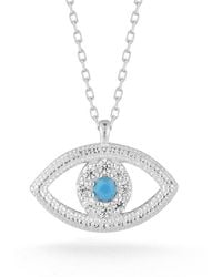 Sphera Milano - Silver Cz Evil Eye Necklace - Lyst