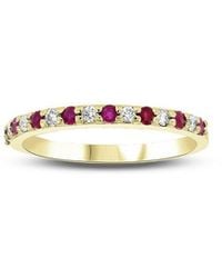 LEVARON - 14K 0.35 Ct. Tw. Diamond & Ruby Stackable Ring - Lyst