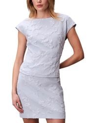 Calvin Klein - Cloque Short Sleeve Top - Lyst