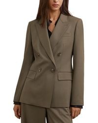 Reiss - Solene Wool-Blend Double Breasted Suit Blazer - Lyst