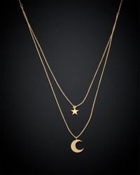 Italian Gold - 14k Moon & Star Necklace - Lyst