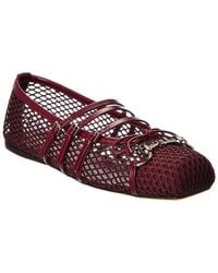 Gucci - Horsebit Mesh & Leather Ballet Flat - Lyst