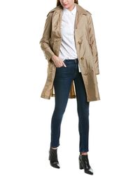 Burberry Detachable Hood Taffeta Trench Coat - Brown