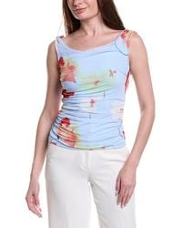 Bardot - Layana Printed Mesh Asymmetrical Top - Lyst
