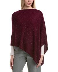 Sofiacashmere - Sofiacashmere Reverse Jersey Sequin Wool & Cashmere-Blend Poncho - Lyst