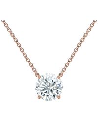 Sabrina Designs Lab Grown Diamonds - 14K Rose 2.50 Ct. Tw. Lab-Grown Diamond Solitaire Necklace - Lyst