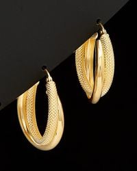 Italian Gold - 18K Double Hoops - Lyst