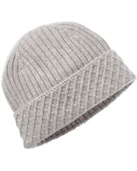 Bruno Magli - Diamond Cuff Rib Cashmere Beanie - Lyst