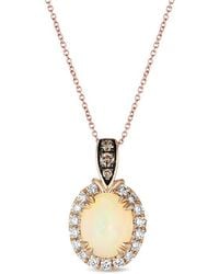 Le Vian - Le Vian Neapolitan Opal 14k Rose Gold 1.67 Ct. Tw. Diamond & Opal Pendant Necklace - Lyst