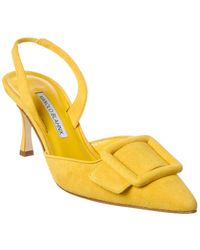 Manolo Blahnik - Maysli 70 Suede Slingback Pump - Lyst