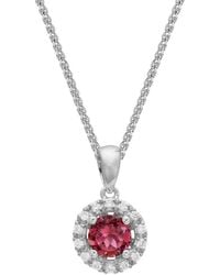 Gemstones - 14k Diamond .10 Ct. & .44 Ct. Pink Tourmaline Pendant Necklace - Lyst