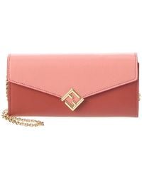 Fendi - Ff Diamonds Leather Wallet On Chain - Lyst