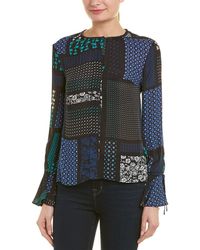 Derek Lam 10 Crosby Bell Sleeve Silk Top - Black