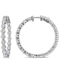 Lab Grown Diamonds - Created Forever 14K 6.12 Ct. Tw. Lab-Grown Diamond Hoop Earrings - Lyst
