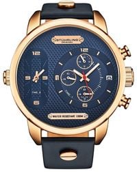 Stuhrling - Monaco Leather Chronograph Dive Watch - Lyst