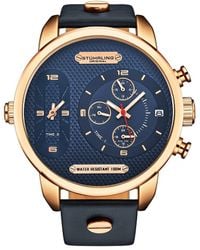 Stuhrling - Monaco Leather Chronograph Dive Watch - Lyst