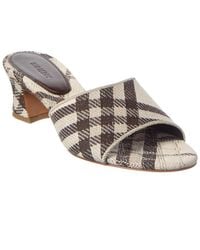 Burberry - Check Sloane Cotton Sandal - Lyst