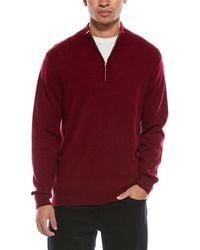 Brodie Cashmere - Classic Wool & Cashmere-Blend 1/4-Zip Mock Sweater - Lyst