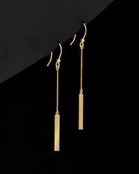Italian Gold - 14k Bar Drop Earrings - Lyst