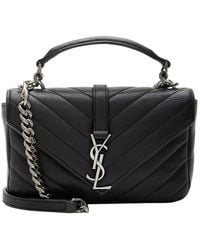 Saint Laurent - Matelasse Calfskin Monogram College Mini Shoulder Bag (Authentic Pre-Loved) - Lyst