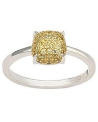 Suzy Levian - Silver 0.02 Ct. Tw. Diamond & Sapphire Ring - Lyst