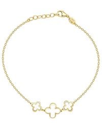 Italian Gold - 14K Mother Of Pearl Station Chain Clover Bracelet - Lyst