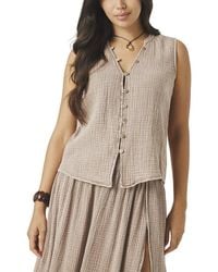 Splendid - Ava Gauze Button Tank - Lyst