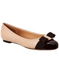 Ferragamo - Varina Quilted Leather Ballet Flat - Lyst