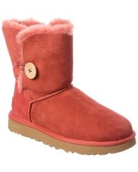 UGG - Bailey Button Ii Suede & Shearling Boot - Lyst