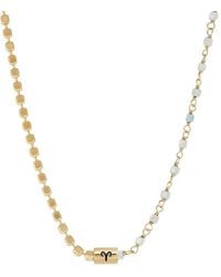 Karma and Luck - Plated Aquamarine Beaded Necklace - Lyst