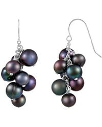 Splendid - Rhodium Over Silver 6-10mm Pearl Earrings - Lyst