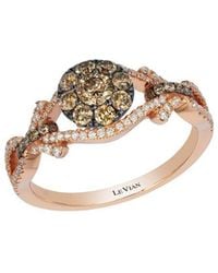 Le Vian - Le Vian Chocolate Cluster 14k Rose Gold 0.75 Ct. Tw. Diamond Half-eternity Cocktail Ring - Lyst