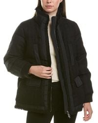 Add Short Wool-blend Down Jacket - Black