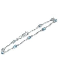 Gemstones - 1.59 Ct. Tw. Diamond & Aquamarine Bracelet - Lyst