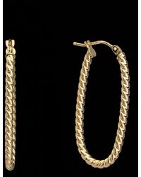 Italian Gold - 14k Twist Oval Hoops - Lyst