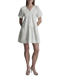 DKNY - Pleated Contrast Stitch Dress - Lyst
