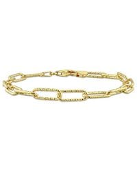 Italian Silver - 18K Over Paperclip Chain Bracelet - Lyst